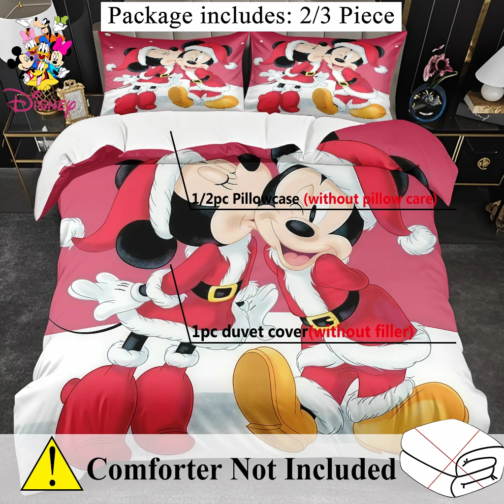 طقم غطاء لحاف ديزني ميكي آند ستيتش 2/3 قطعة بدون حشو عصري ومريح مثالي لغرف النوم العائلية وغرف الضيوف
