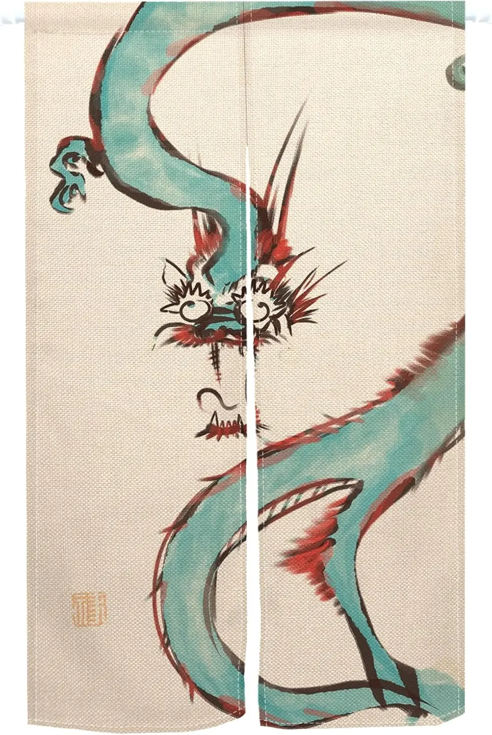 Japanese Doorway Curtain, Chinese Style Door Curtain Tapestry Window Treatment Cotton Linen for Wall Hanging, Ukiyoe Room