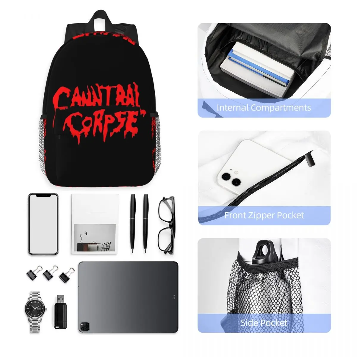 Cannibal Corpse Death Metal Band Backpack Hot Sale Daypack Large Capacity Boys Girls BookBag Shoulder Bags Men Women School Bag