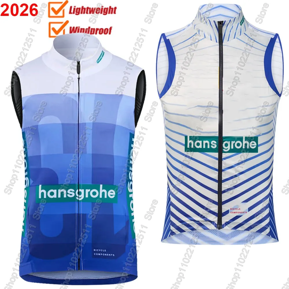 Team Hansgrohe Cycling Vest 2026 Wind Vest Slovenia Primoz Roglic Windproof Road Bike Jersey Sleeveless Clothes MTB Gilet