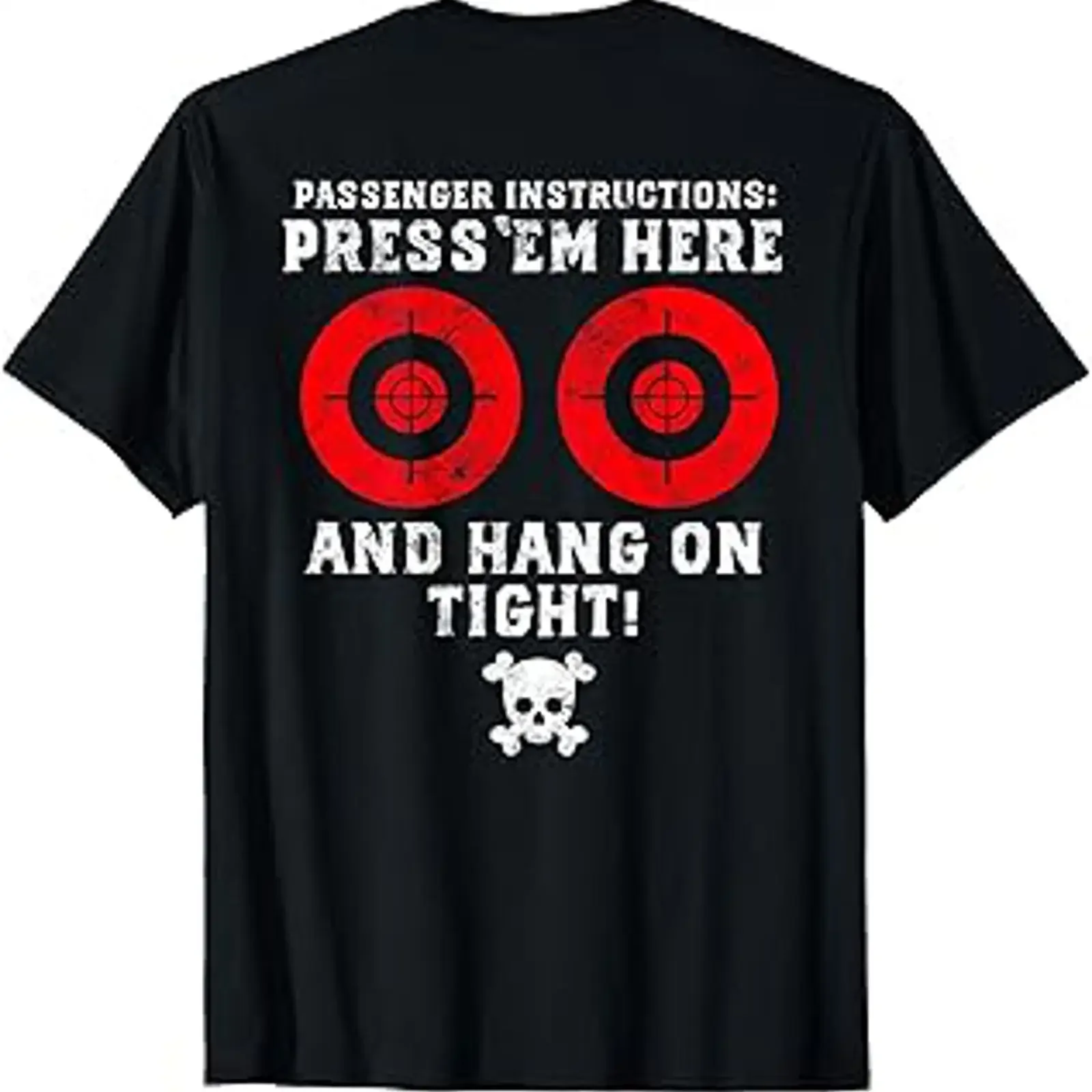 Passenger Instructions Press Em Here Funny Motorcycle Biker T Shirt vintage Washed fashion Versatile designer clothes graphic
