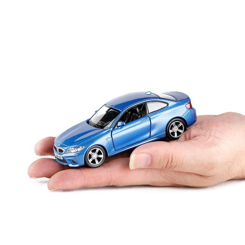 1/36 BMW M2 Sedan Toy Car For Children RMZ City Diecast Vehicle Miniature Model Pull Back Doors Openable Collection Gift For Kid