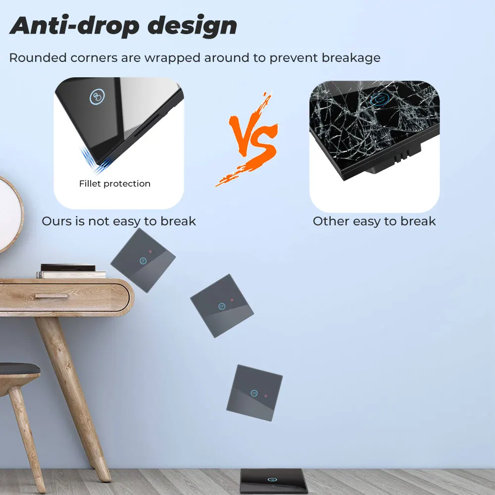 Przełącznik dotykowy GERMA, standard ue, biały kryształ, szklany panel, przełącznik dotykowy, Ac220v, 1 zestaw, 1-drożny, ścienny, przycisk dotykowy na ścianie