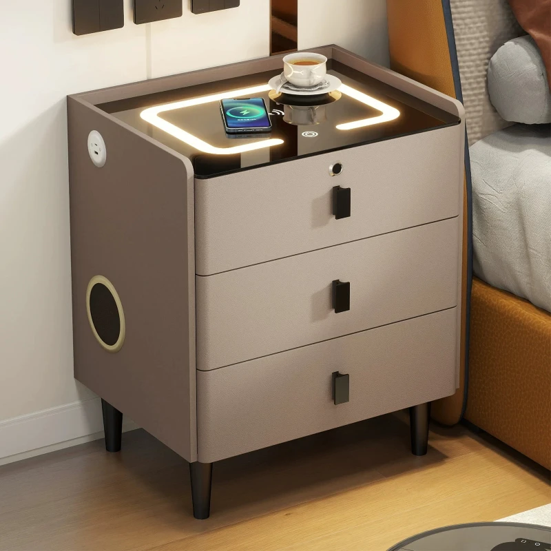 Table Night Stand Charging Station Vintage Drawer Cabinets Bedside Tables Bauhaus Lit Table De Chevet Farmhouse Furniture