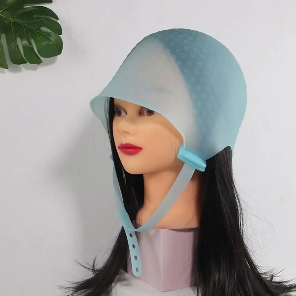 Hot Sale Reusable Professional Hair Styling Tools Highlighting Dye Cap Hook Silicone Cap Hair Coloring Hat