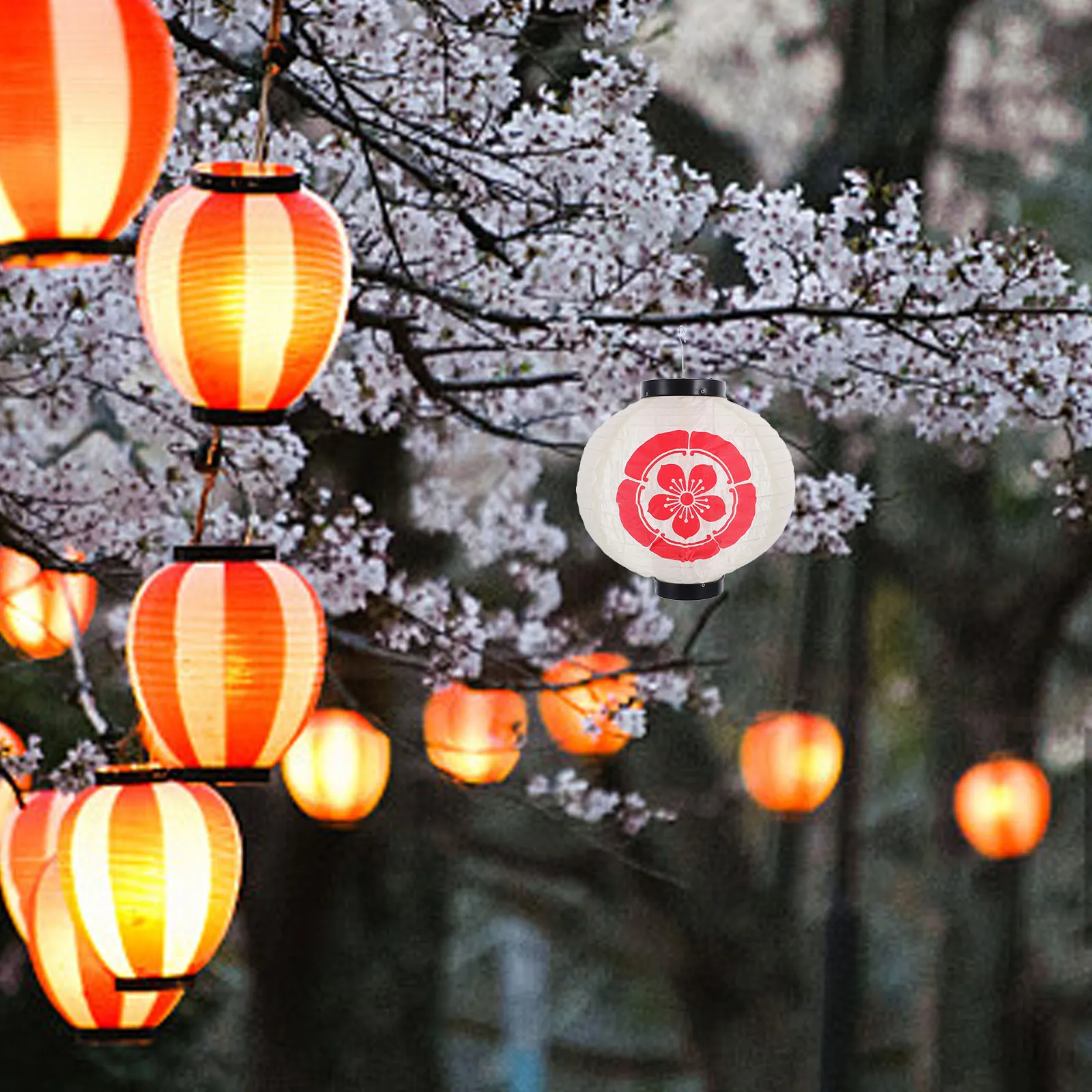 

Cherry Blossom Lantern Decorative Hanging Lanterns Japanese and Korean Festival Beige Cloth