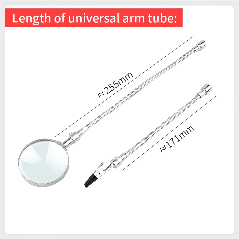 Imagem -05 - Clipe de Mesa Pcb Suporte de Solda 3x Lupa com Luz Led Soldagem Ajudando a Mão Braço Flexível Solda Terceira Mão Ferramenta