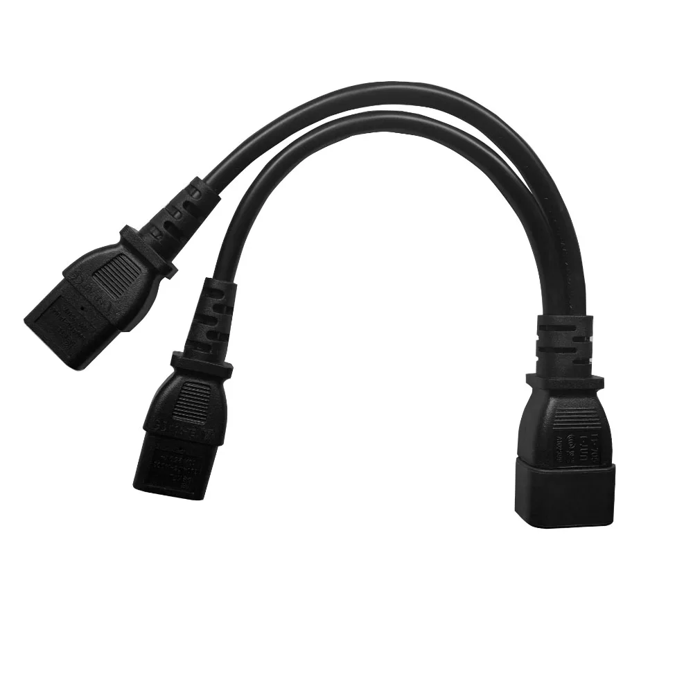 AC Power Splitter Cable IEC 320 Y Splitter Power Cord IEC 320 C14 to Dual C13 Splitter Cord IEC320 C14 Male to 2X C13 Female