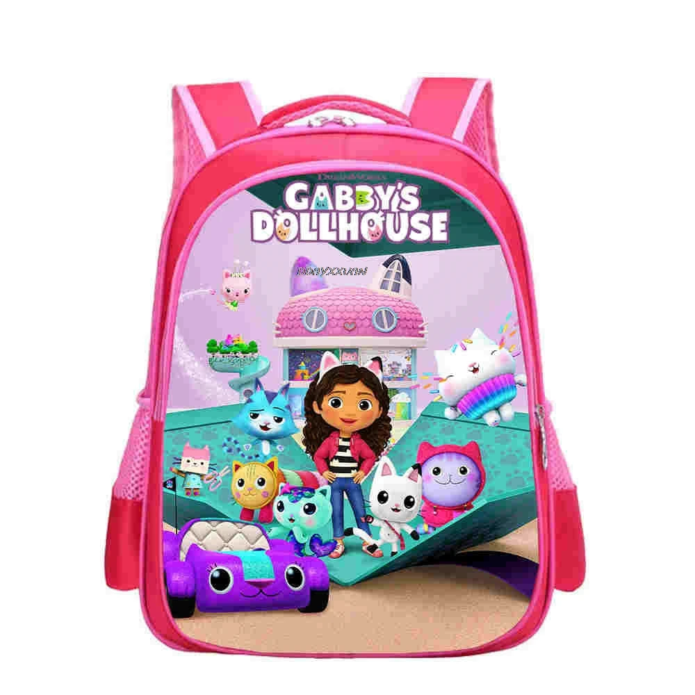 Gabby\'s Dollhouse Kindergarten Backpacks Gabby Cat Printed Schoolbag Cartoon Kids Backpack Girls Boys School Bags Small Rusksack