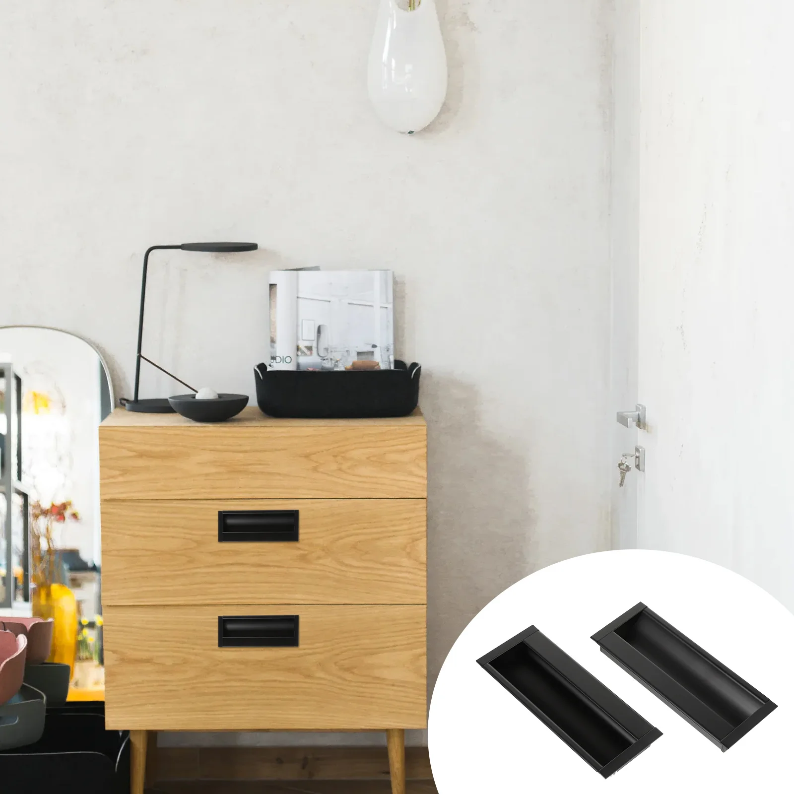 

2Pcs Invisible Embedded Pulled Handle for Cabinet Door Drawer Wardrobe Cupboard Furniture Aluminum Alloy Durable