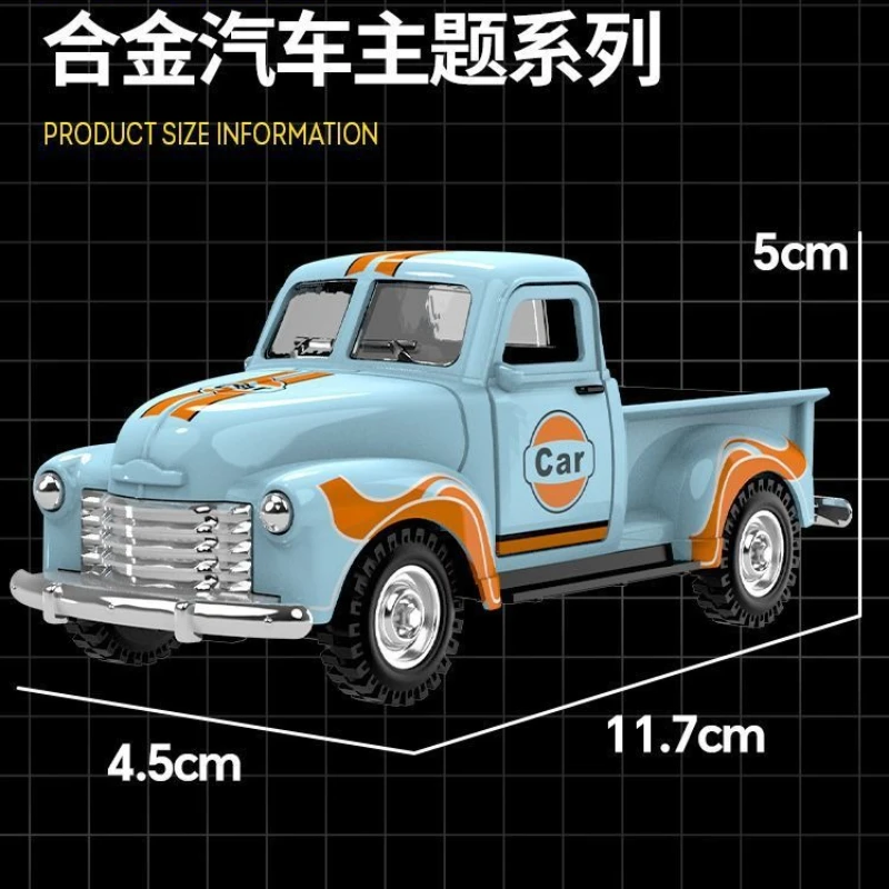1:36 Gulf-versie pick-up kindersimulatie auto speelgoedauto legering trek kracht automodel ornament