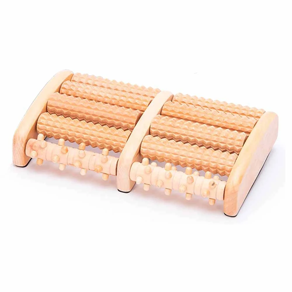 Wooden Dual Foot Massager Roller,Foot Shiatsu Reflexology Massager for Relief Tired Feet,Pain and Plantar Fasciitis,Muscle Relax