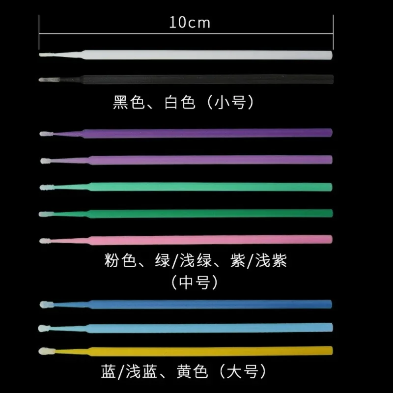 100 szt. Pojedyncze aplikatory tusz do rzęs różdżki jednorazowe pędzle do makijażu mikro pędzle narzędzia do makijazu do przedłużania rzęs