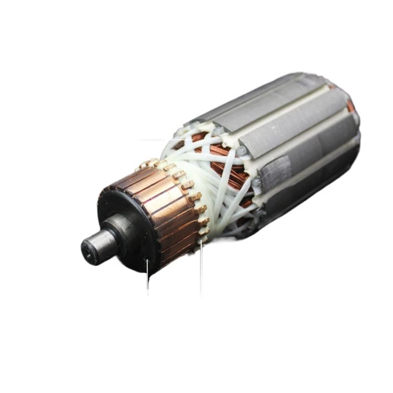 Rotor de armadura de cobre puro de 7 dientes para sierra circular de 7 pulgadas, armadura de motor de sierra eléctrica de 158 mm con rodamientos y escobillas de carbón