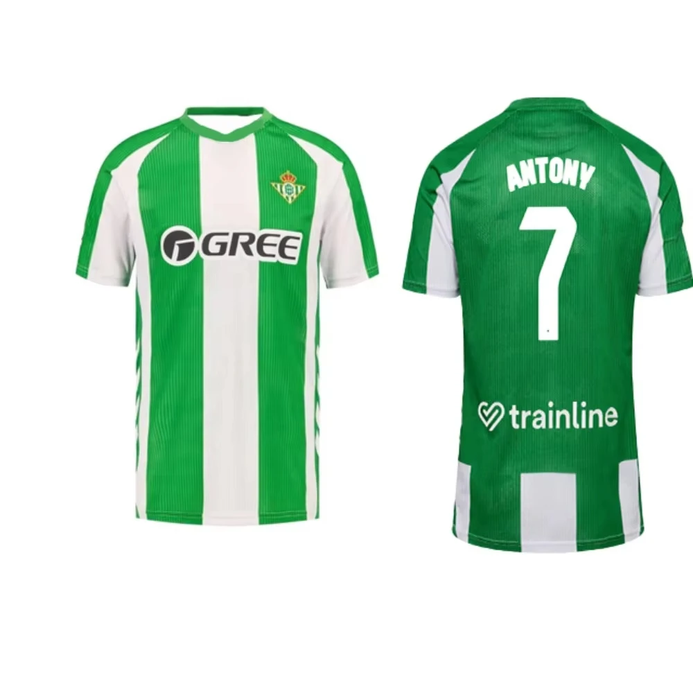 ANTONY No.7 25-26 Camiseta de camisetas de fútbol local Camiseta deportiva de manga corta con estampado 3D igual para adultos y niños