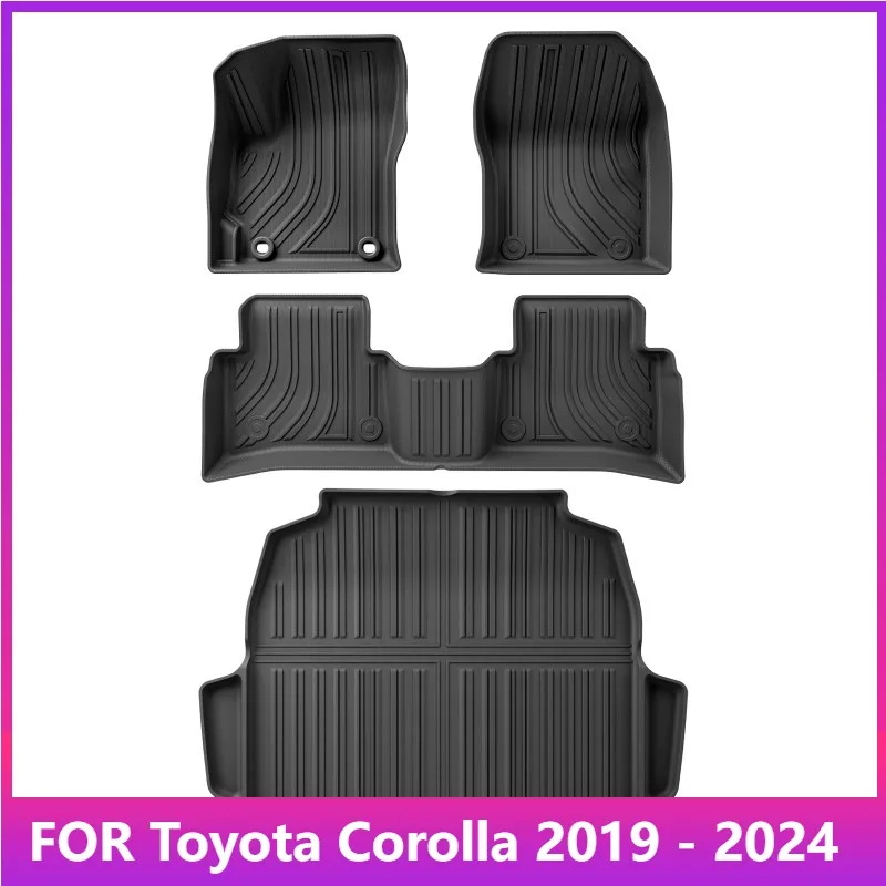 

Коврики для Toyota Corolla 2019-2024 Автомобильные коврики для багажника TPE 3D Коврик для ног Подходит только для левого руля без запаха Аксессуары