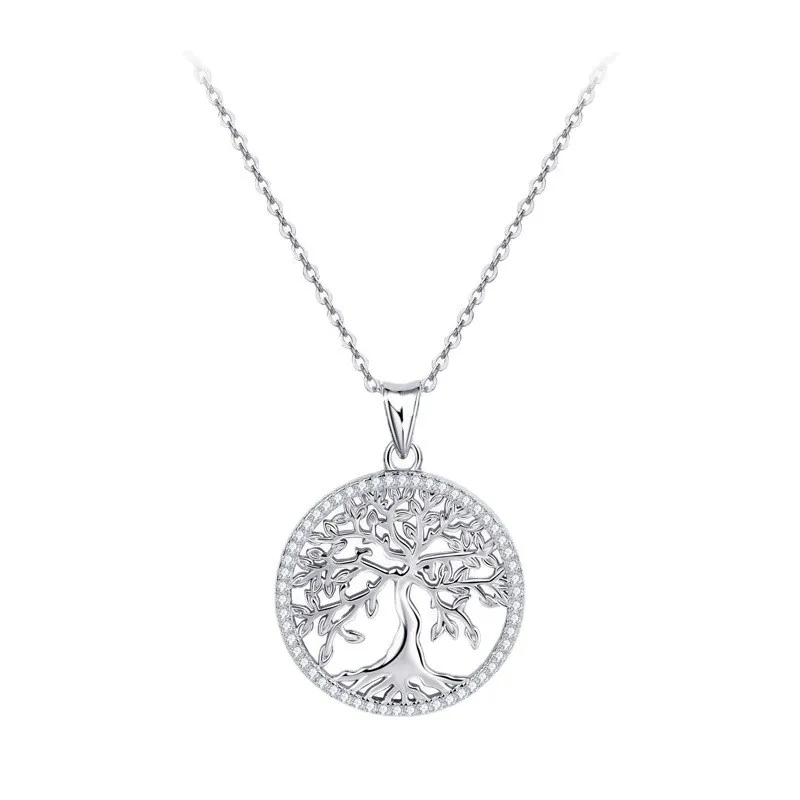 PMO-030 Lefei Fashion Trendy Luxury Classic Moissanite Life Tree Necklaces For Women Real 925 Sterling Silver Party Jewelry Gift