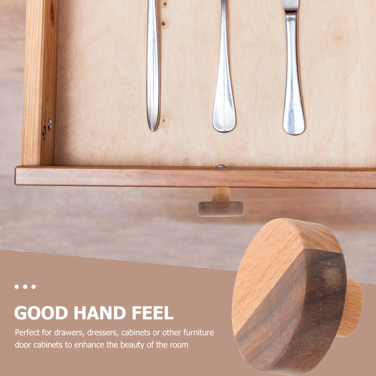 

2pcs Wooden Drawer Knobs Round Cabinet Handles Rustic Style Furniture Pulls For Dresser Wardrobe Cupboard Decorative Knobs