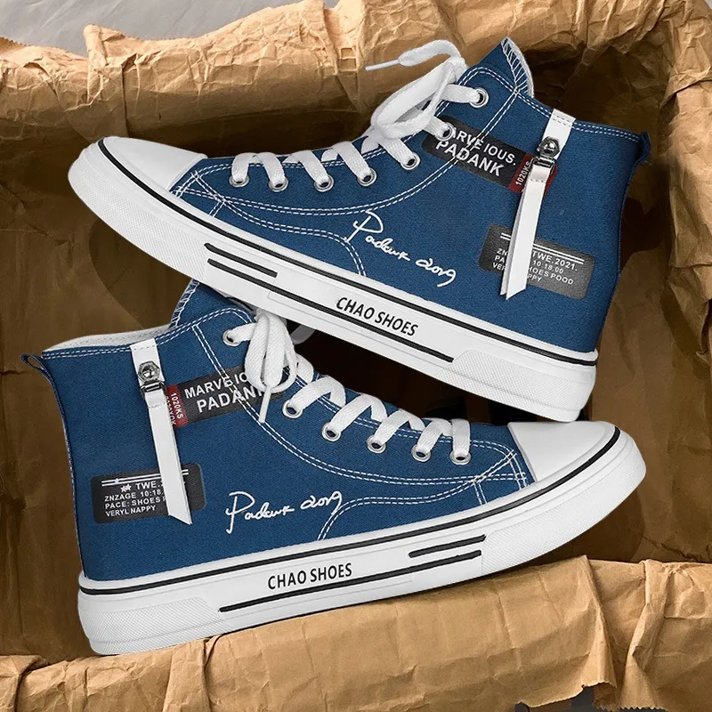 Fashion Men Shoes New Men High Top Canvas Shoes Classic Designer Men Sneakers Low-Top Tennis Shoes Summer Breathable Casual Shoe