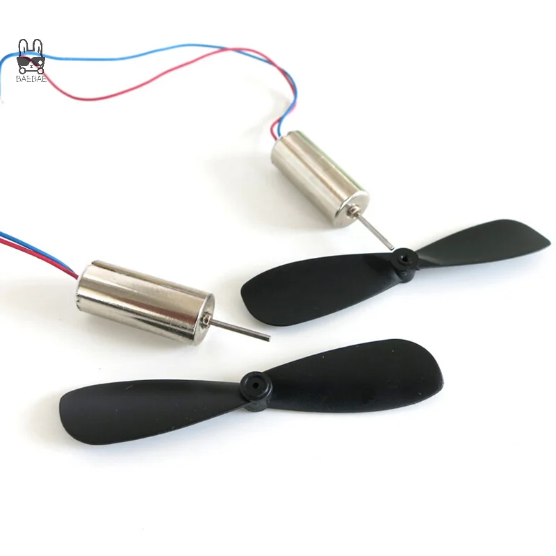 1 Set Details about  2 PCS 3.7V 48000RPM Electric Aircraft Coreless Motor + Propeller for RC Toy