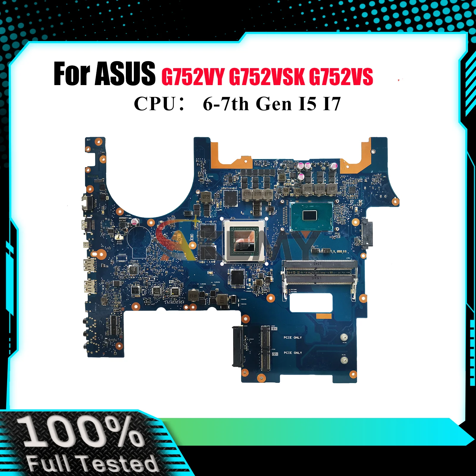 

G752VY Laptop Motherboard For ASUS ROG G752V GL752VW G752VS G752VSK GL752VL Notebook Mainboard With I5 I7 CPU 100% tests OK stk