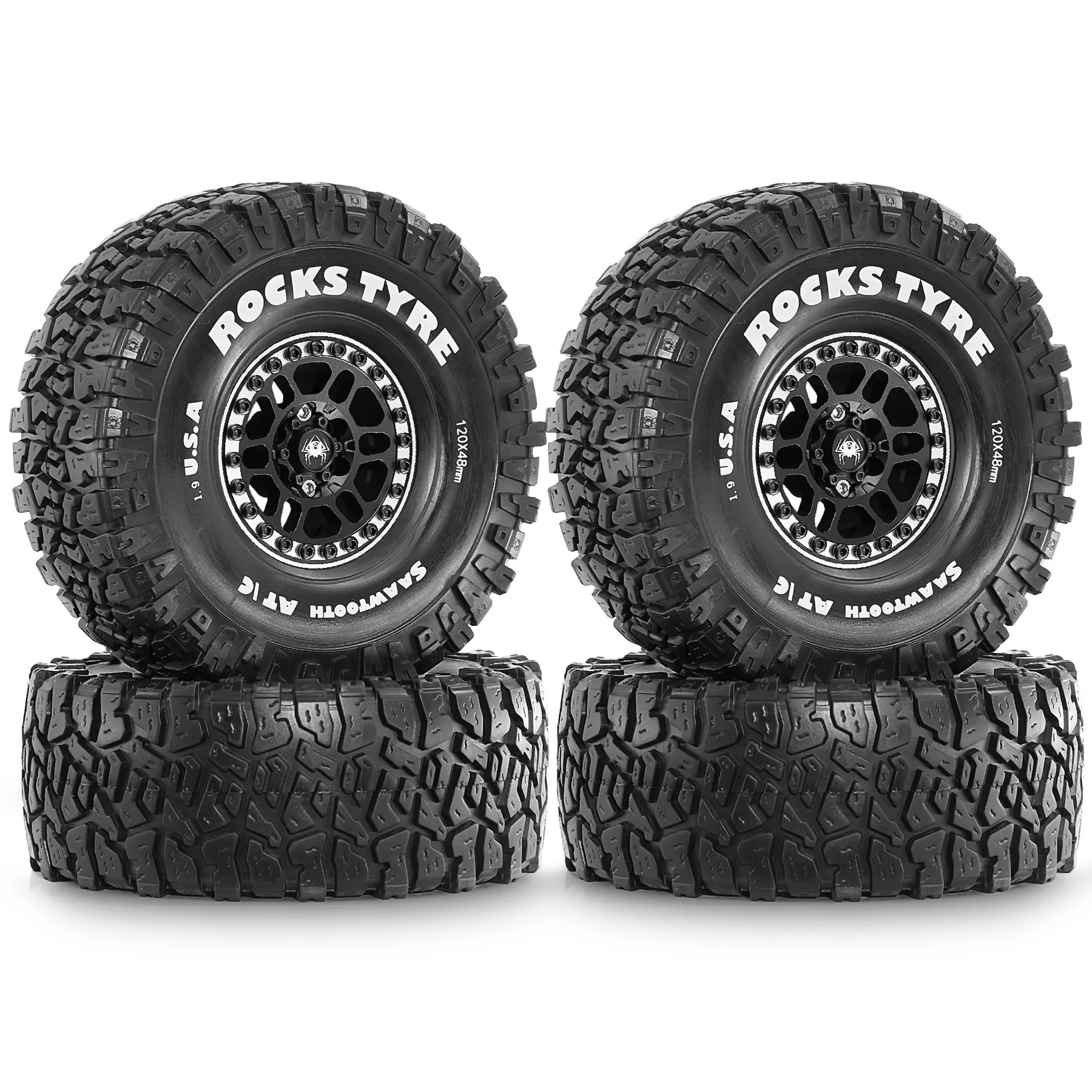 

1/10 RC Crawler 1.9 Beadlock Wheels Tires Height Soft for Traxxas TRX4 Axial SCX10 II III Redcat Gen 8 Rocks Mud