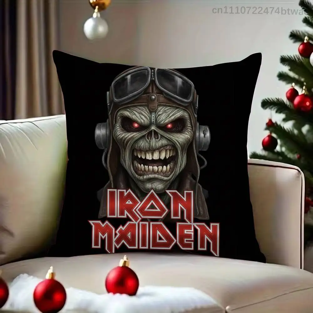 Band I-Iron C-Cool M-Maiden Pillow Case Cover Square Sofa With For Pattern Comfortable Cushion suitable Of Room