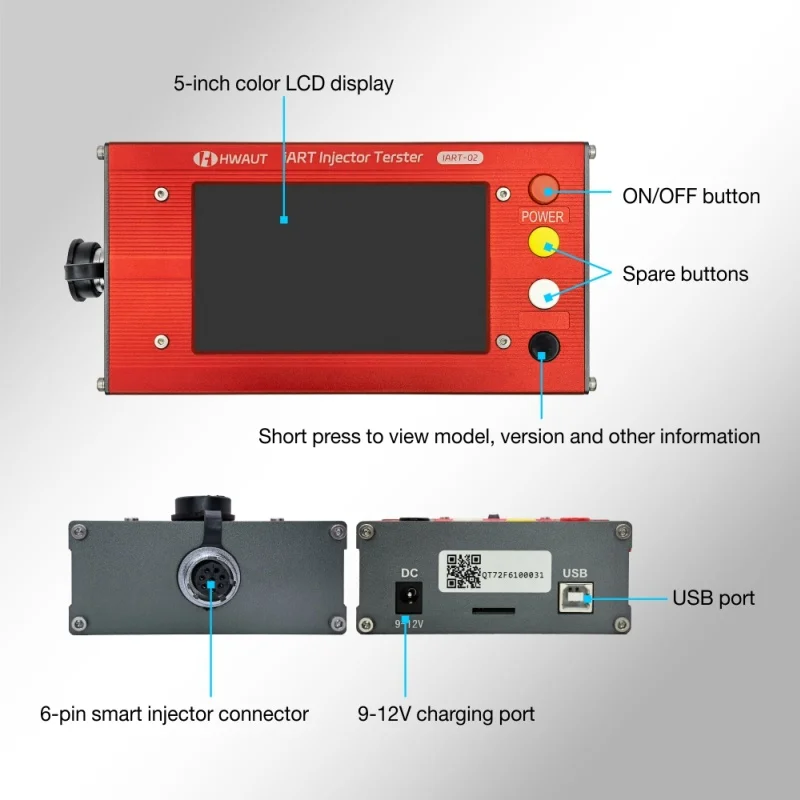 HWAUT Portable iART Injector Tester for Denso 6-Pin Smart Injectors Testing Voltage Inductance Resistance Temperature Pressure