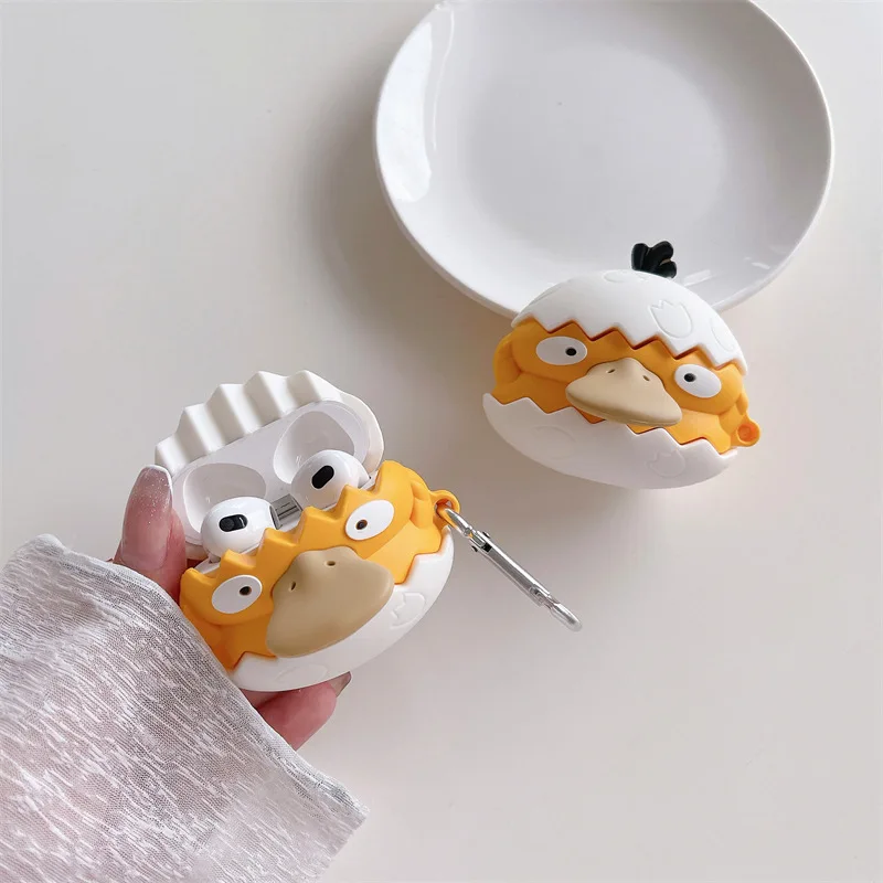 Cute 3D Egg Duck Case For Airpods Pro 2,Shockproof Protective Earphone Silicone Cover For Airpods Pro Case Funda Kids Boys