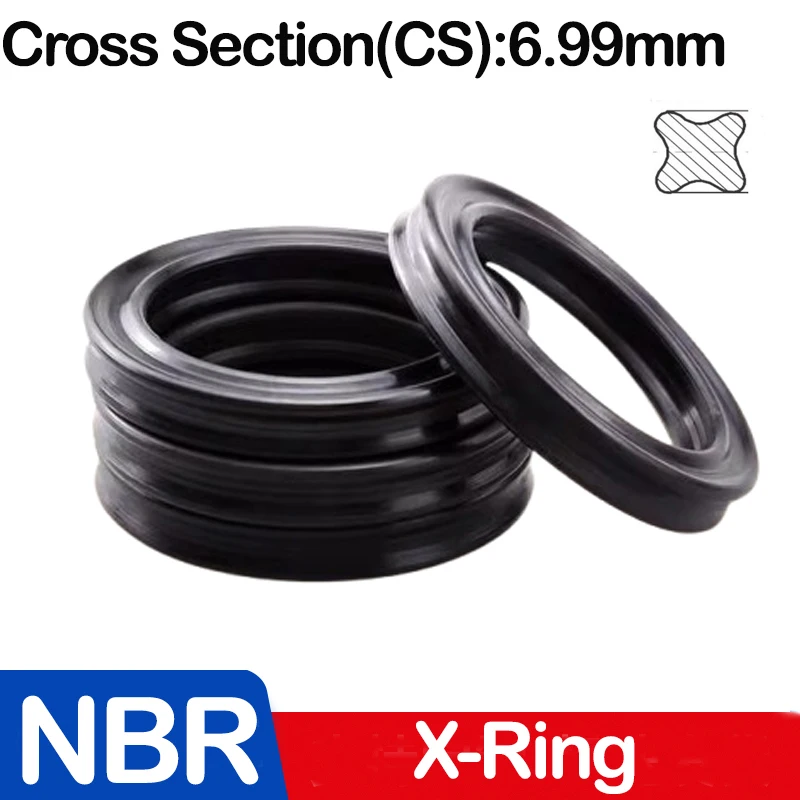 CS 6.99mm Black NBR X-Ring,Four Lip Seal Ring,Nitrile Rubber,Hydraulic Cylinders,Pistons,Piston rods.Inner Diameter34.3-658.88mm