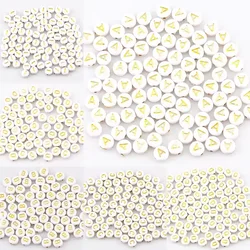 100-500PCS Acrylic A-Z 26 Letter Beads White Gold Color Loose Spacer Alphabet Beads For Jewelry Making DIY Bracelet Necklace