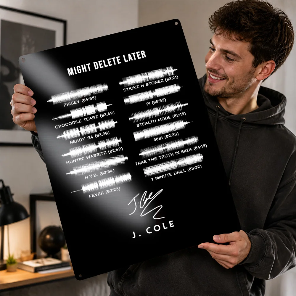 J Cole Poster Musical Wall Art Customized Retro Metal Sign for Studio Bedroom Home Decor Music Fan Gift Room Decoration Plaque
