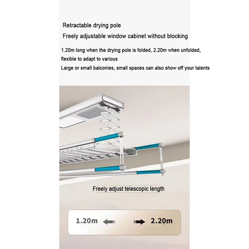 Telescopic Clothes Dryer Electric Clothes Hanger Intelligent Remote Control Lifting Household Clothes Dryer Balcony Four Pole