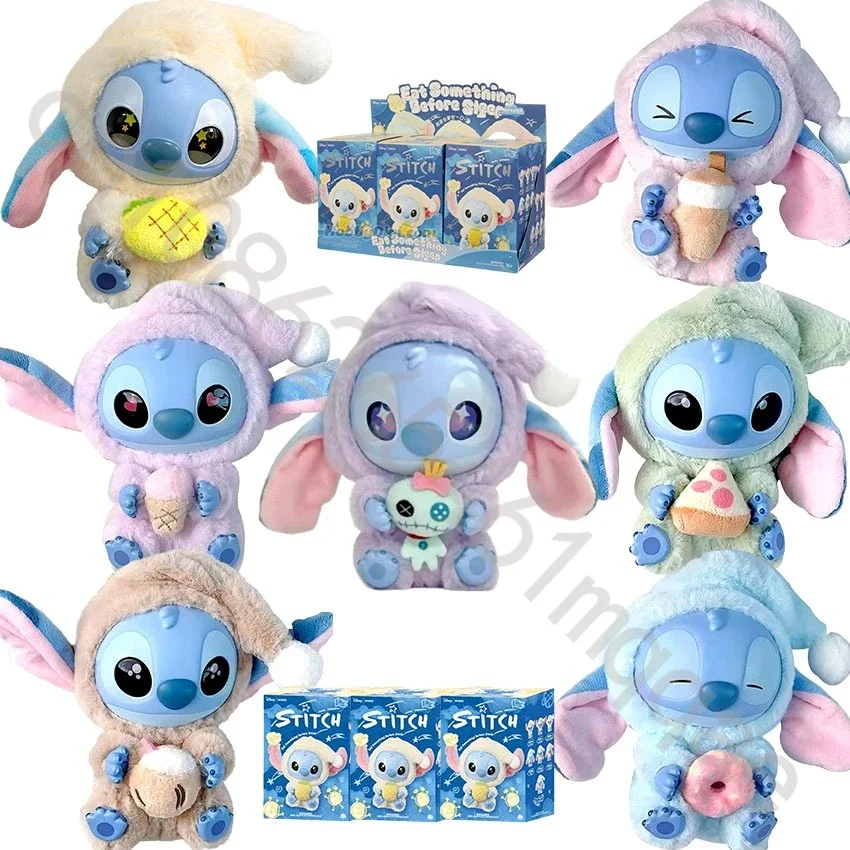 

Disney New Stitch Eat Some Thing Before Sleep Series Виниловая слепая коробка Сумка Подвеска Милая плюшевая кукла Mystery Box Игрушка-сюрприз Подарки