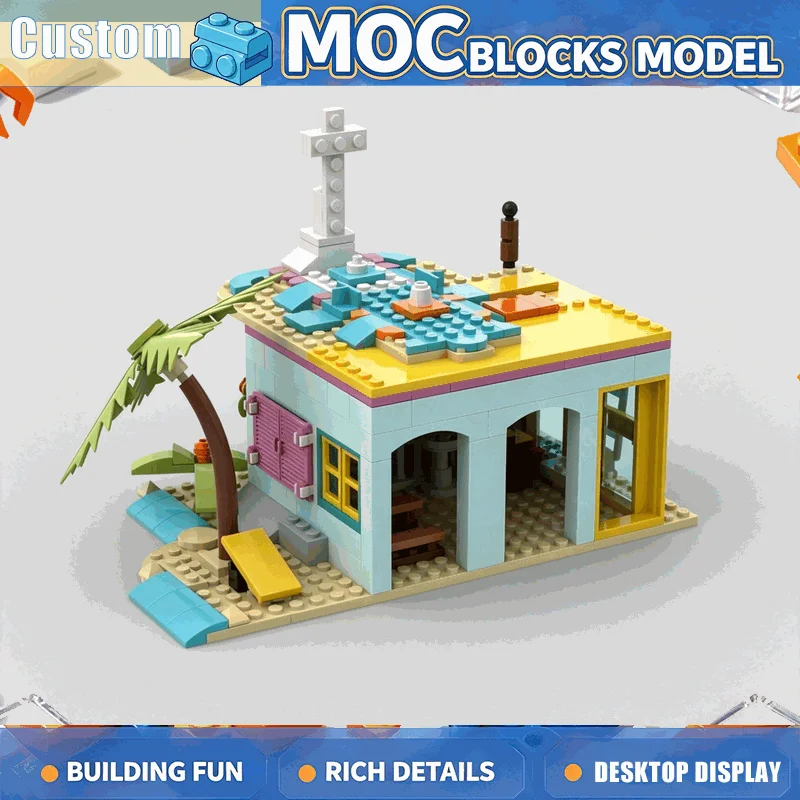 318PCS Seaside Chapel Building Model Blocks Creative DIY Assembly Architecture Toy Gift Home Decoration Collection Educational