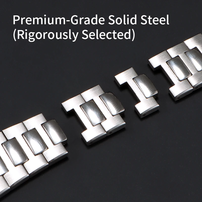 Original Convex End Stainless Steel Bracelet Band Replacement for Patek Philippe Nautilus 57265712 Watch - Sporty Elegant Design