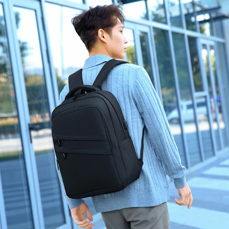 Men's Business Backpack New USB Charging Rucksack For Laptop 15.6 Nylon Waterproof Bag Large Capacity Backbag For Male