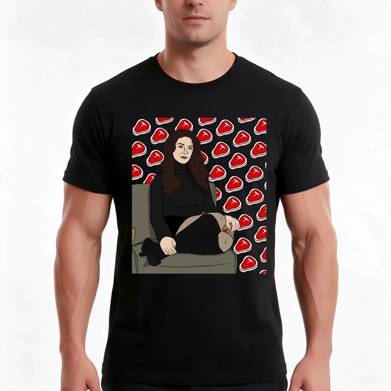 Gloria T-Shirt, Summer Casual Cotton Tee, Oversized Streetwear Tops, Vintage Graphic Print, Loose Fit Short Sleeve, 100% Cotton