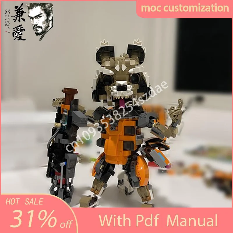 NEW 922PCS MOC Land animals Rocket Racoon Decorations Model Building Block Creative Assembly Building Blocks Birthday Toys Gift