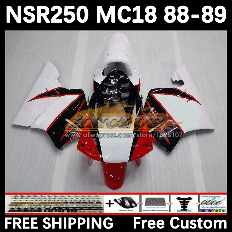 Body For HONDA NSR 250 R MC18 red white PGM2 NSR 250R NS250 NSR250R 88 89 93No.5 MC16 NSR250 R RR NSR250RR 1988 1989 Fairing