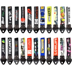 New Hot 50 Styles JDM Racing Car styling Car Ropes Hook Individual Decoration Towing For JDM Culture Tow Strap Auto Accessories