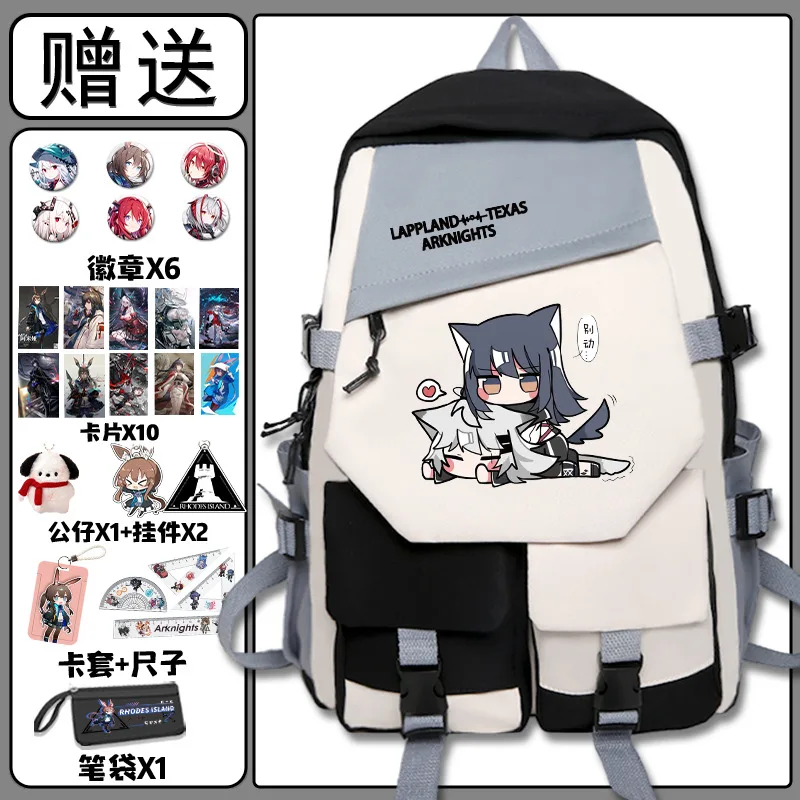 Arknights Collaboration Amiya Skadi Game Children Boys And Girls Middle School Students Double Shoulder Backpack Anime