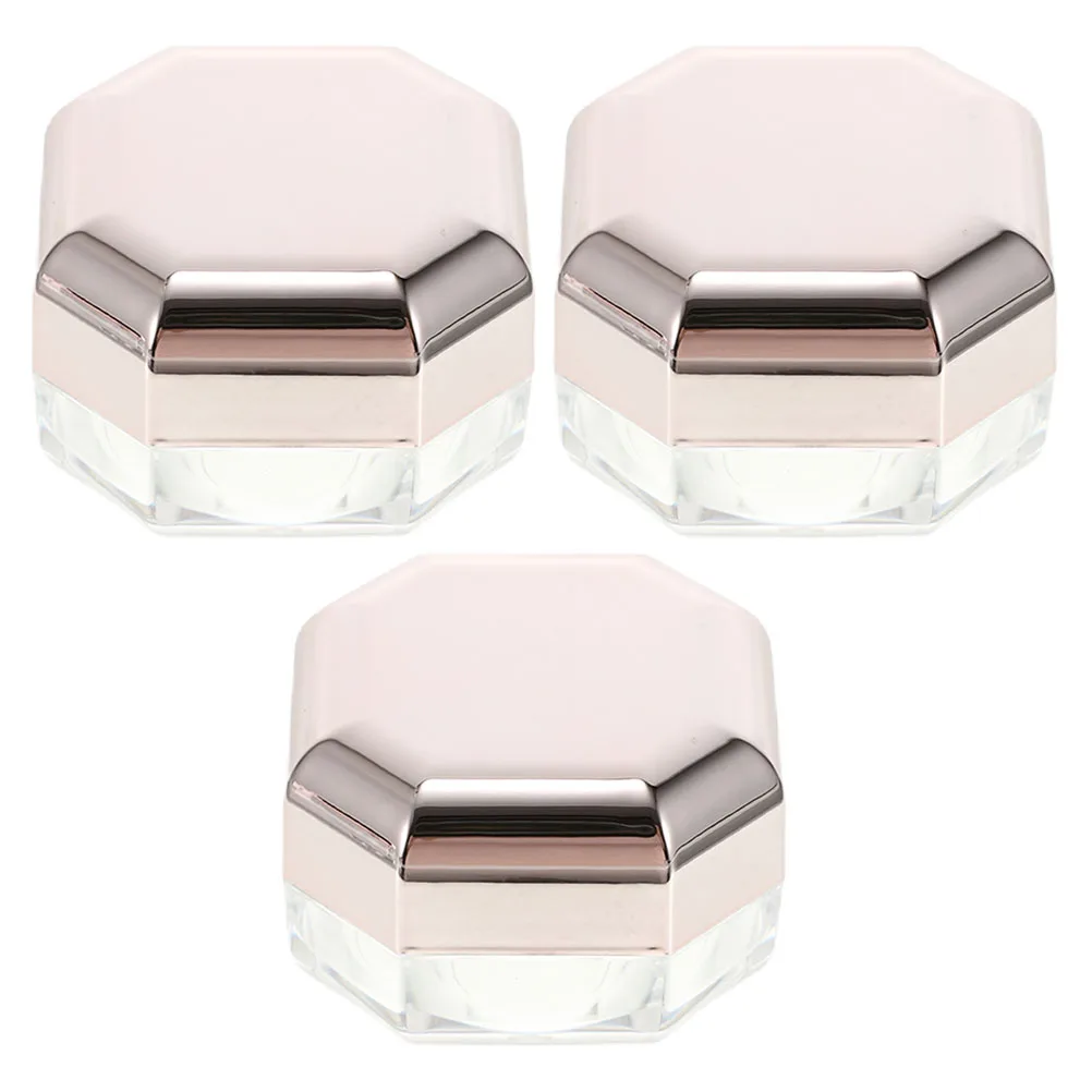 

3Pcs Premium Octagonal Loose Powder Case Durable Makeup Containers Skin Friendly Reusable Easy Refill Travel Holder