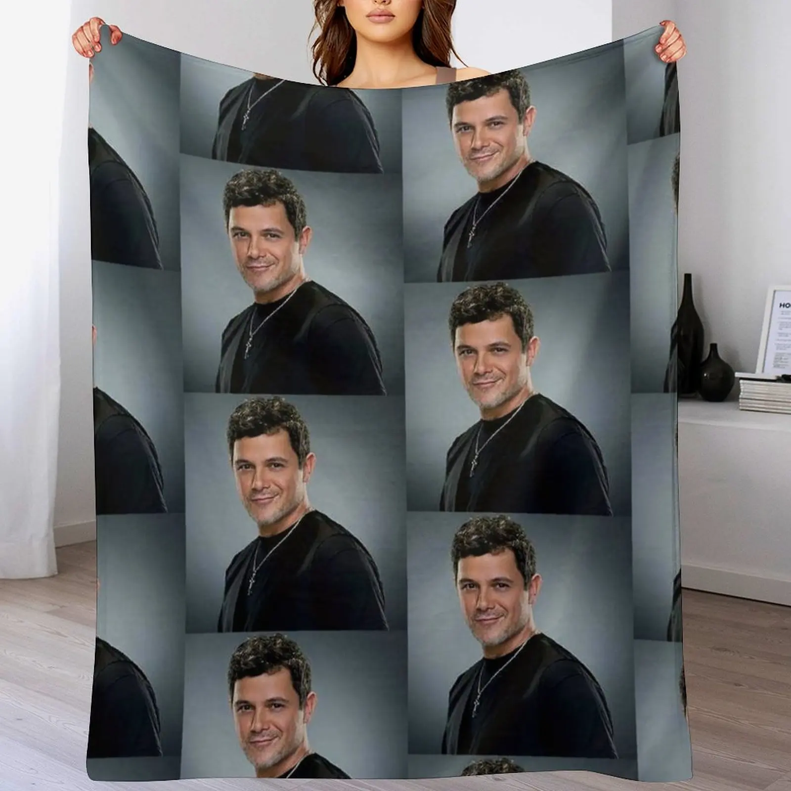 Alejandro Sanz radeva image Throw Blanket Cozy Light Blanket for Travel Camping Picnic