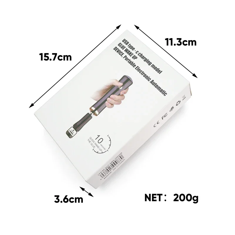 Type-C Recharge Eyelash Glue Shaker Electric Wake-Up Device Nail Polish Tattoo Ink Pigment Lash Glue Shaking Machine Makeup Tool