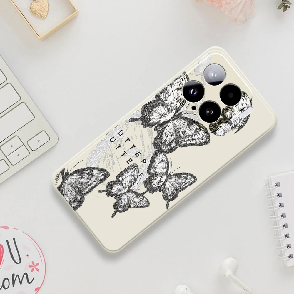 Schmetterling Drucken Telefon Fall Für Xiaomi Mi 15 Ultra Mi 14T 13T 12T 11T Pro Silikon Abdeckung Für Xiaomi Mi 13T Pro Mi 11T Pro Fällen