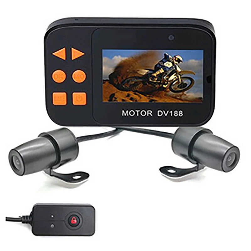 

2.35'' LCD Motorcycle Dash Cam Front and Rear Motorbike Camera Dual Video HD 1080p with GPS, Loop Recording, G-sensor