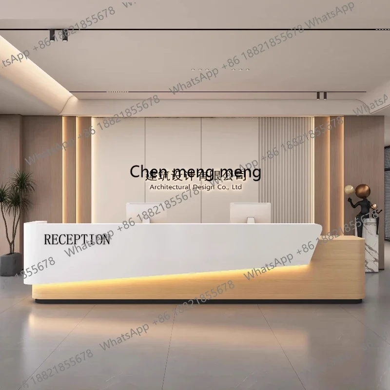 New arrive Company Reception Desk Display Beauty Salon High Quality Light Luxury Customer Desks Modern Adult Design Escrivaninha