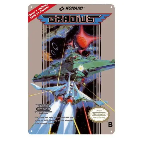 Gradius Nes Retro Video Game Metal Poster Tin Sign 20*30cm