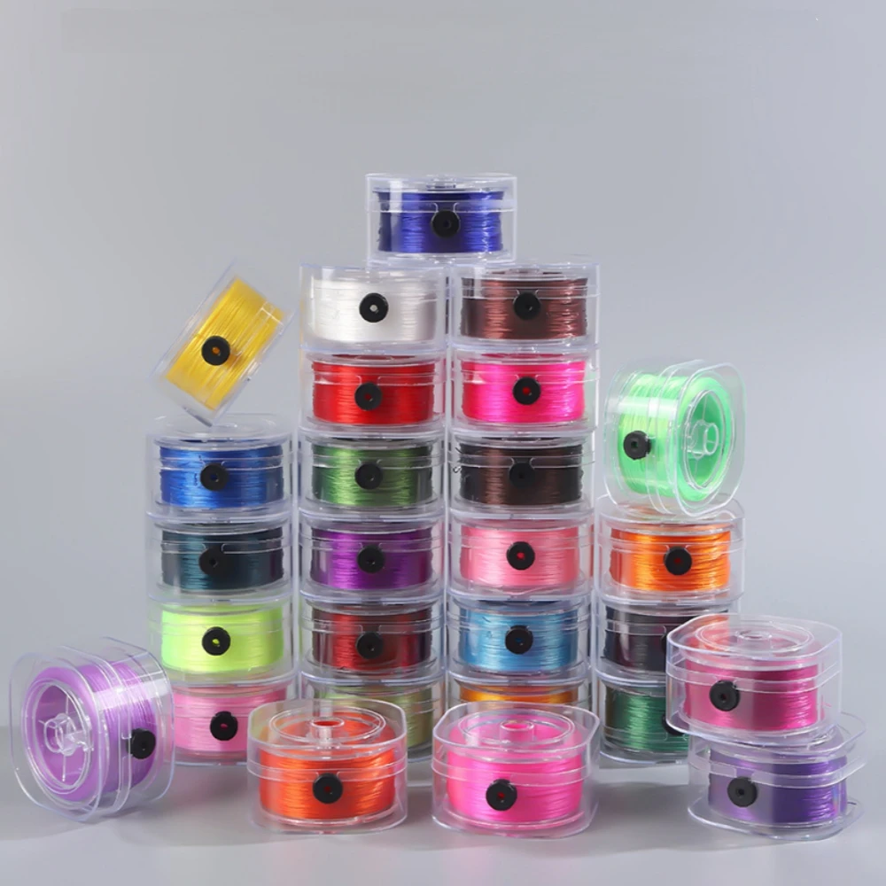90 m/Rolle 0,8 mm elastisches Perlenschnur, bunte flache Kordel, Faden für DIY-Bastelarbeiten, Ornamentherstellung, handgemachte Accessoires – Detail 1